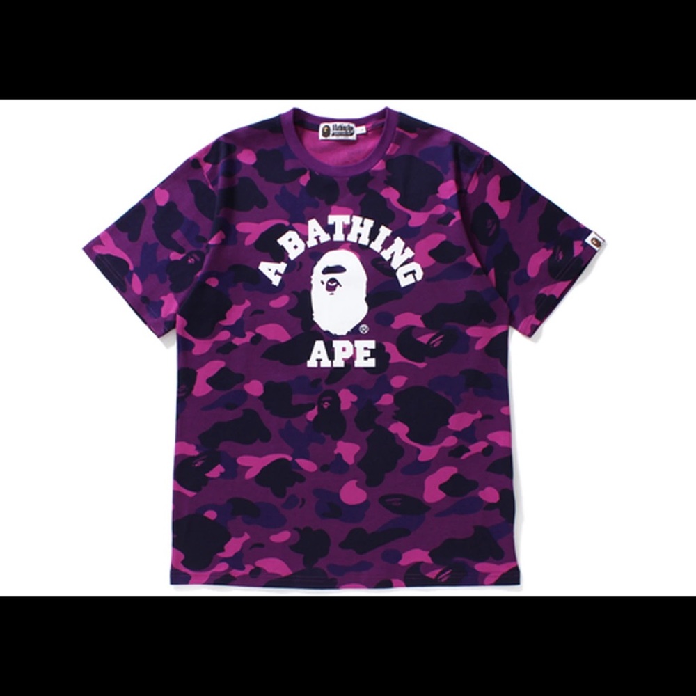 Bape purple camo shirt.